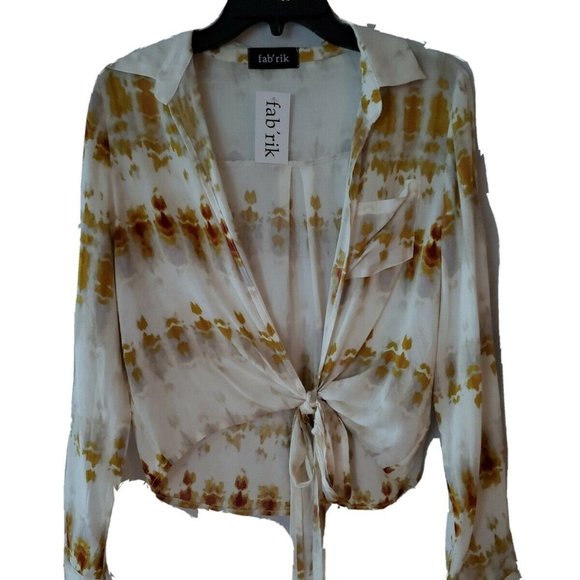 fab'rik Tops - NWT FAB'RIK TIE DYE OPEN CROP FRONT TIE TOP SZ. SM